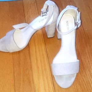 Nine West Ankle Strap Heels, Taupe, size 7 1/2